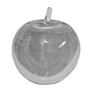 Crystallum Sweden 1988 Clear Solid Glass Crystal Apple Paper Weight